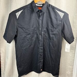 Dickies NWT Black Gray Shirt Men's 2 XLT Short Sleeve Work Shirt Original Fit